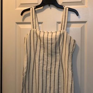 Cream and blue striped summer dress